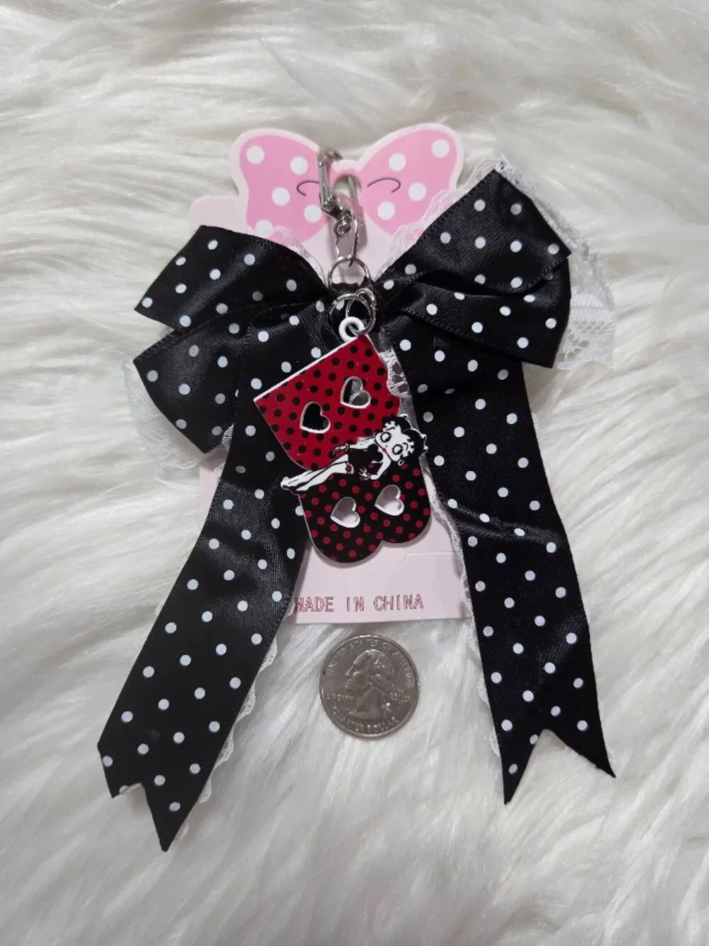 Betty Boop Bow Design Keychain